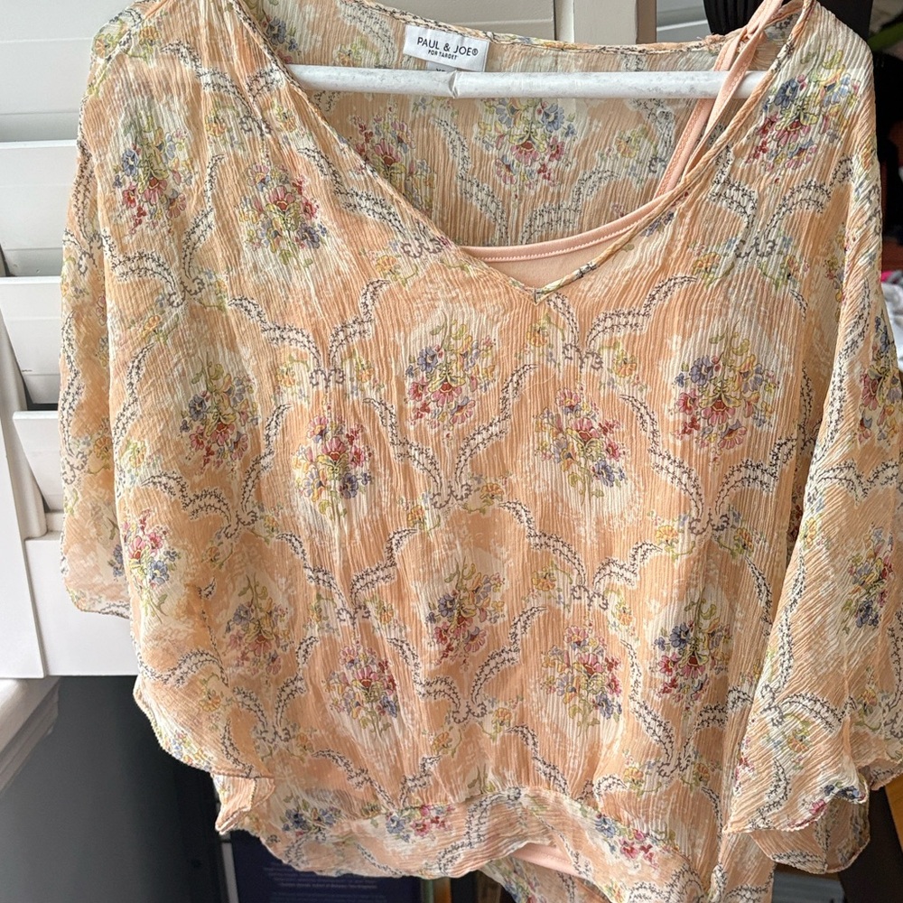 Paul & Joe Peach Floral Blouse